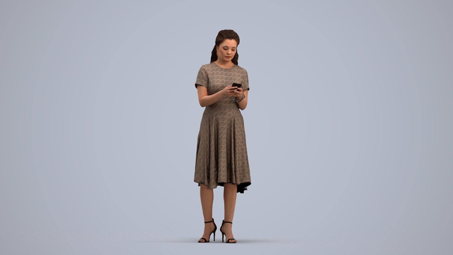 photogrammetry 3D woman casual standing, realistic human model archviz FBX, standing pose render