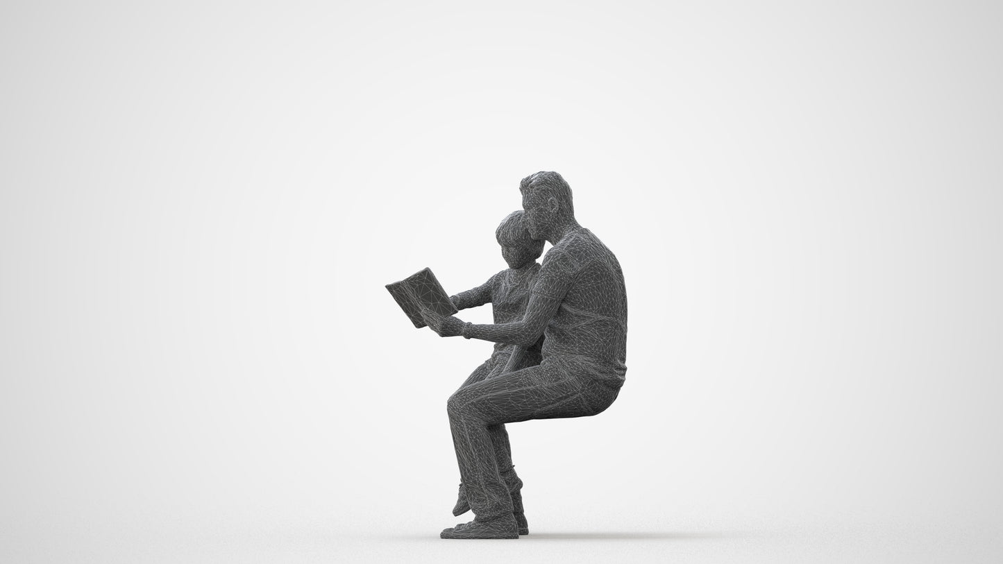 3D human model boy casual kids, photogrammetry scanned person for archviz, square thumbnail