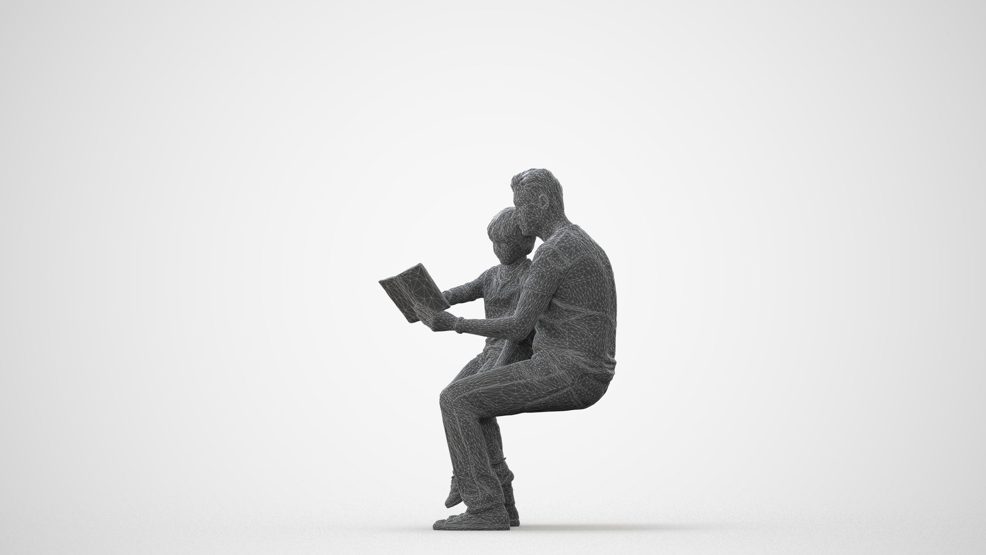 3D human model boy casual kids, photogrammetry scanned person for archviz, square thumbnail