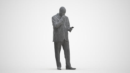 photogrammetry 3D man business, realistic human model archviz FBX, three-quarter front view render