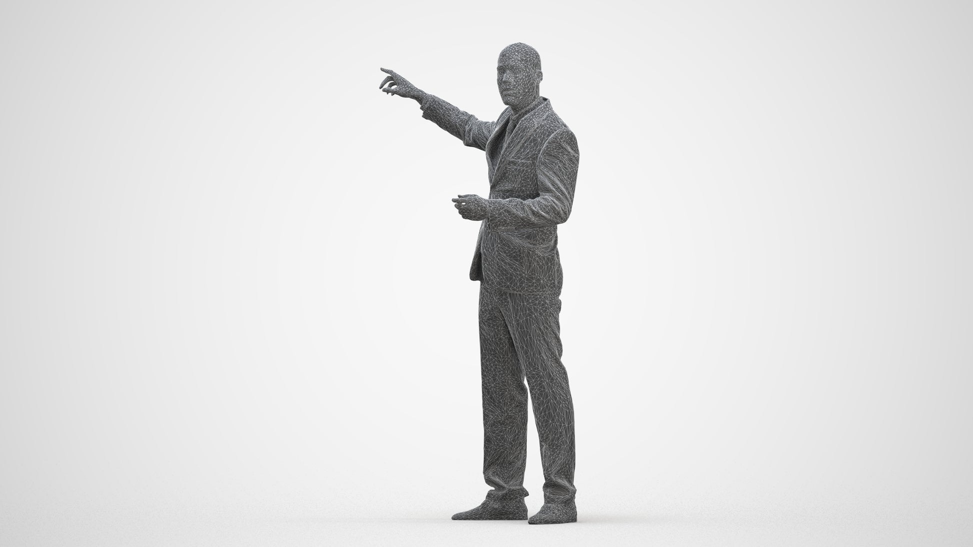 realistic 3D man business, scanned archviz people for Blender and 3ds Max, three-quarter front view render