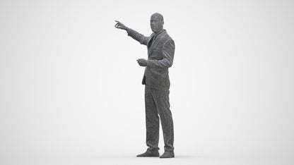 realistic 3D man business, scanned archviz people for Blender and 3ds Max, three-quarter front view render