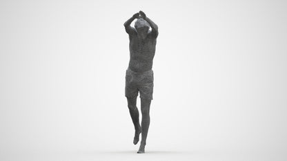 3D people model man pool, scanned human for 3ds Max rendering, three-quarter front view render