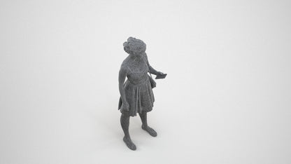 scanned 3D woman formal formalaffairs, photogrammetry people for Enscape and V-Ray, wireframe three-quarter view