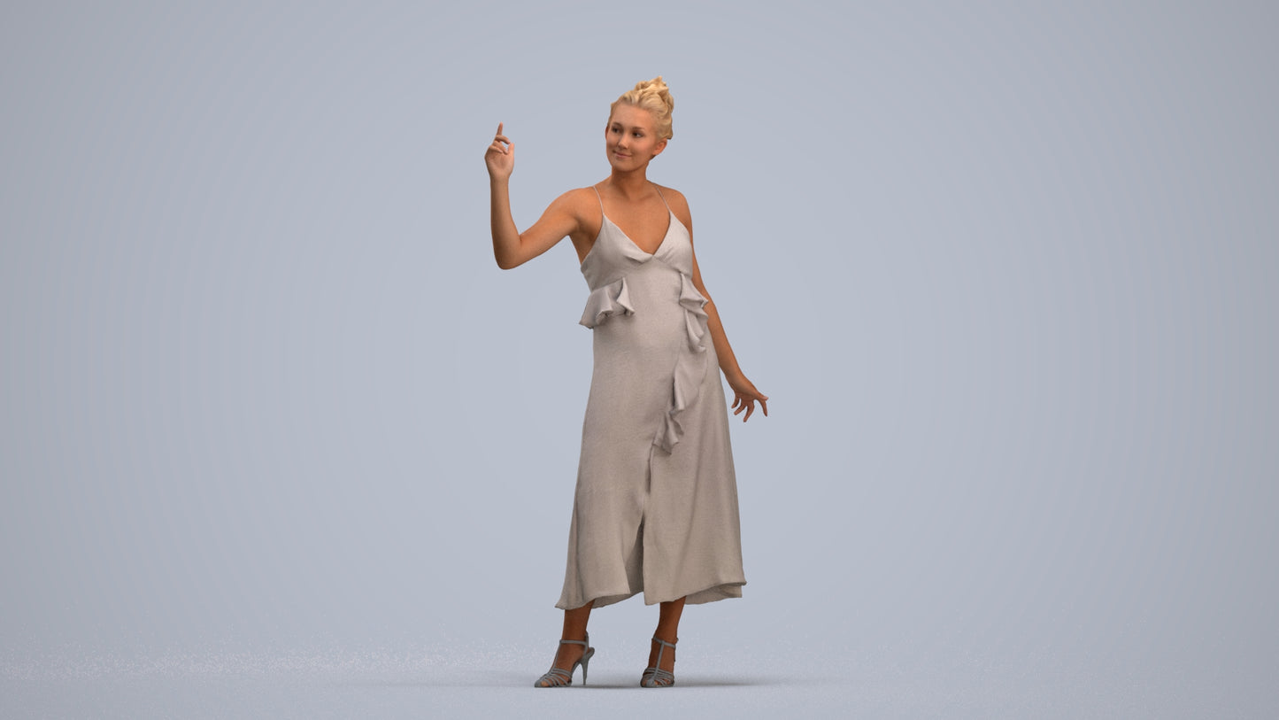 scanned 3D woman formal formalaffairs, photogrammetry people for Enscape and V-Ray, standing pose render