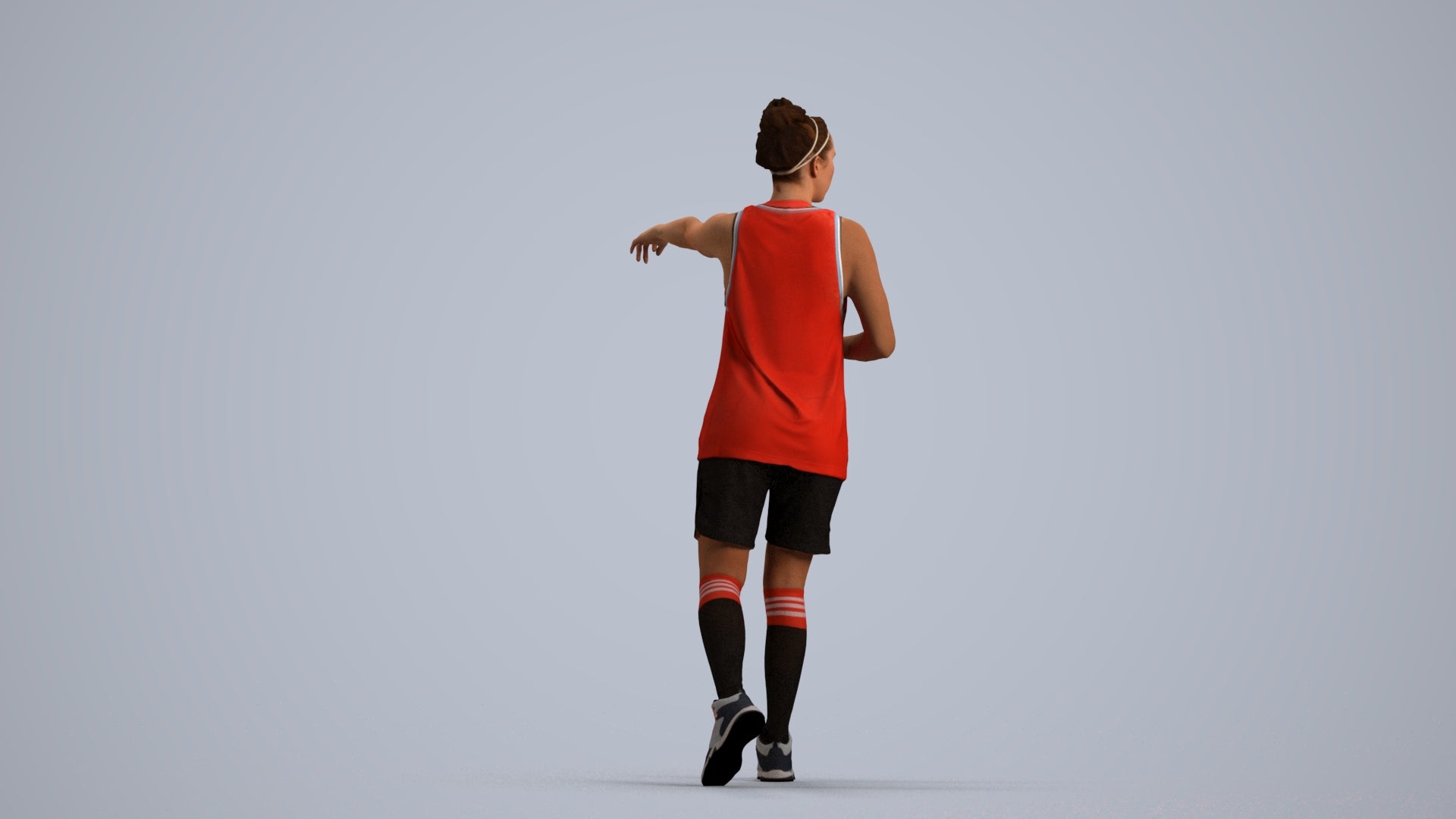3D people model woman sport, scanned human for 3ds Max rendering, front view render