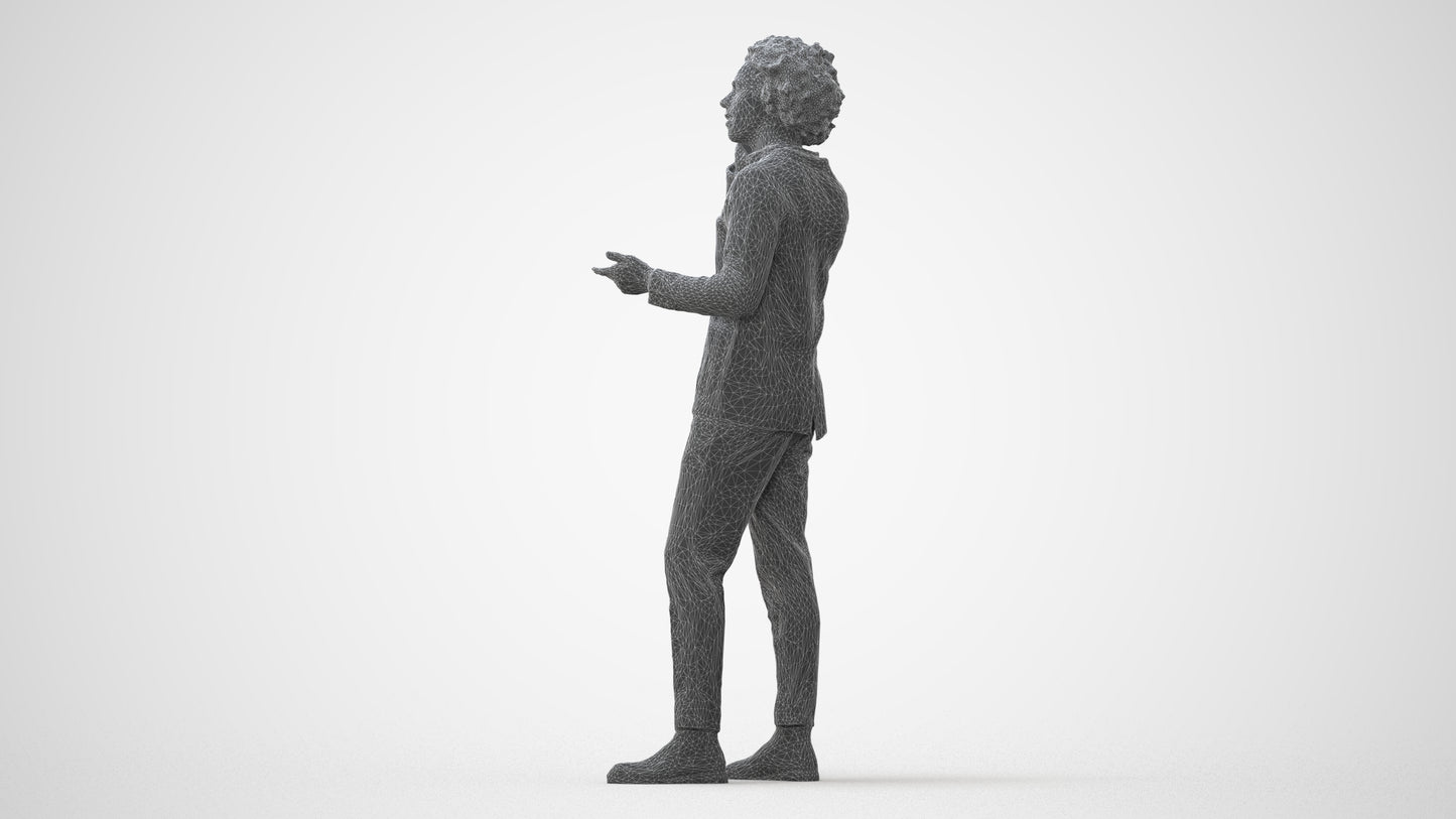 3D people model man business standing, scanned human for 3ds Max rendering, square thumbnail