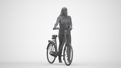 realistic 3D woman casual shopping, scanned archviz people for Blender and 3ds Max, three-quarter front view render