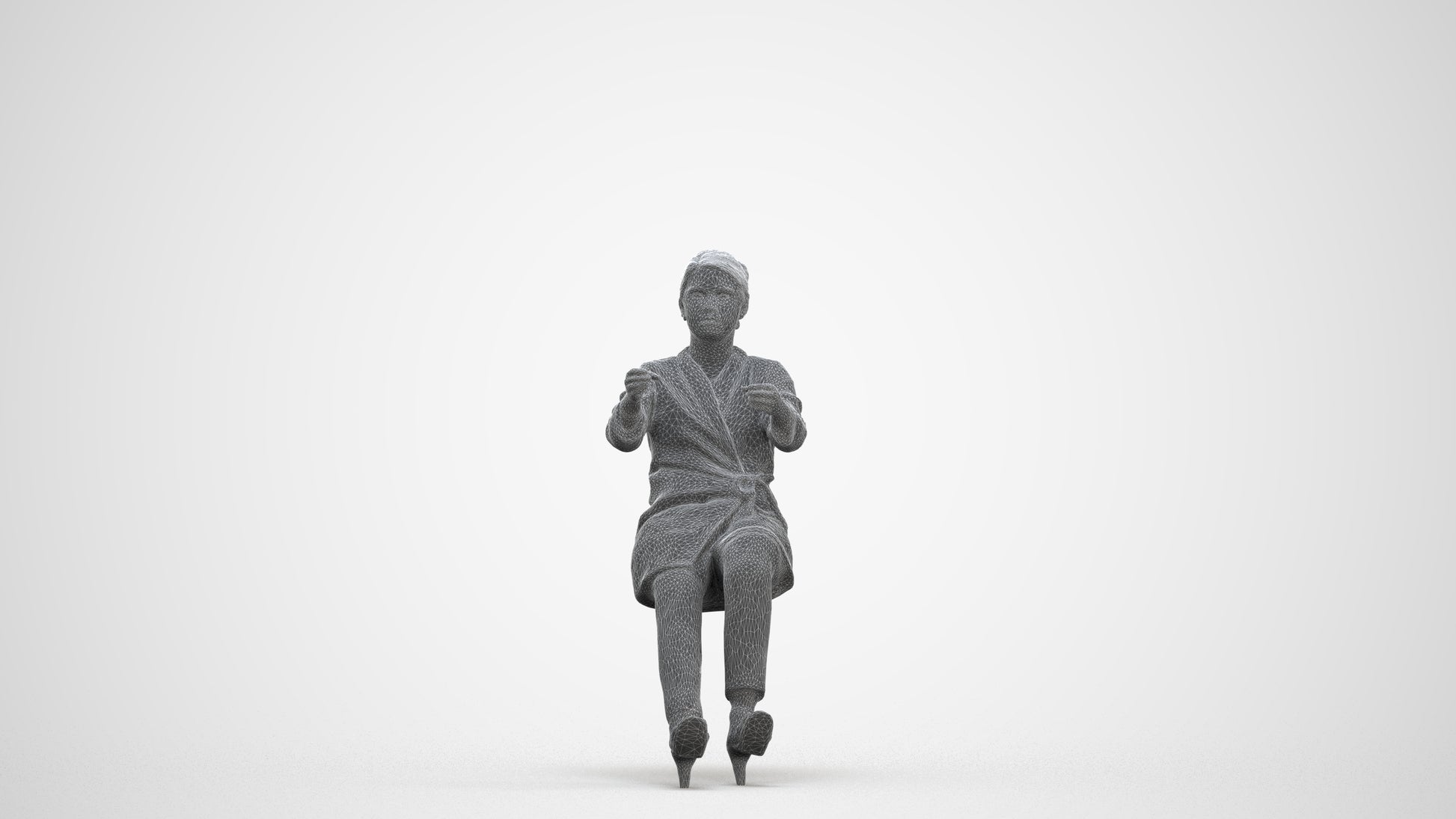 scanned 3D woman business driving, photogrammetry people for Enscape and V-Ray, three-quarter front view render
