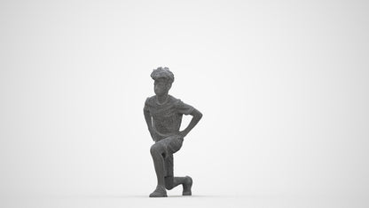 3D people model boy casual kids, scanned human for 3ds Max rendering, wireframe back view