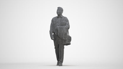 realistic 3D man business, scanned archviz people for Blender and 3ds Max, three-quarter front view render