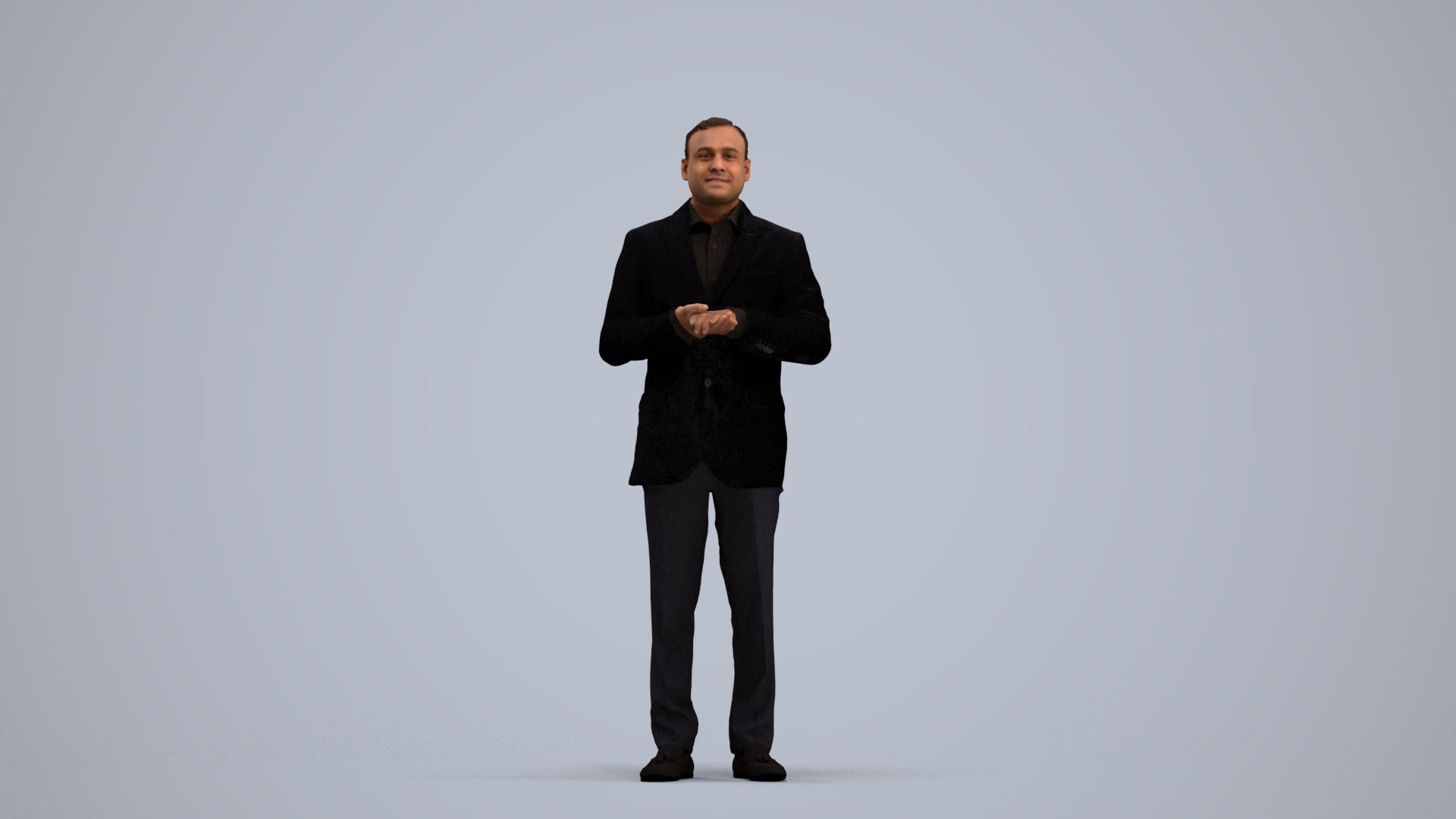 realistic 3D human man formal standing, archviz people FBX OBJ for Blender, standing pose render