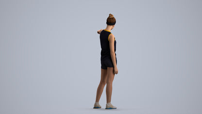 scanned 3D girl sport, photogrammetry people for Enscape and V-Ray, front view render