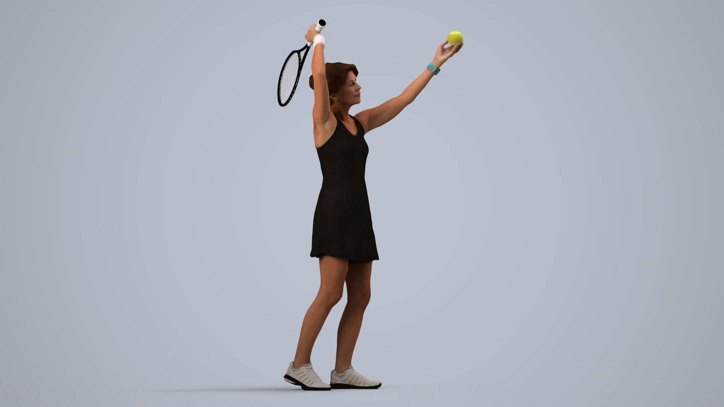 scanned 3D woman sport, photogrammetry people for Enscape and V-Ray, side view render