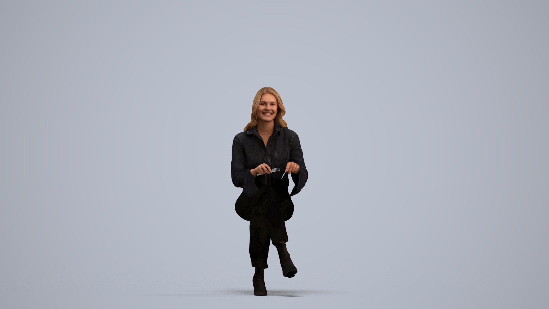 realistic 3D human woman business formalaffairs, archviz people FBX OBJ for Blender, standing pose render
