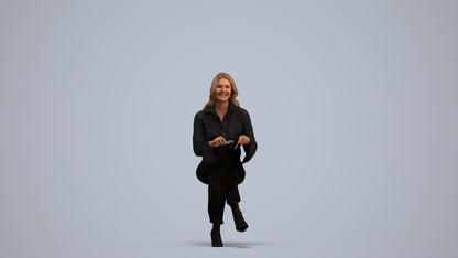 realistic 3D human woman business formalaffairs, archviz people FBX OBJ for Blender, standing pose render