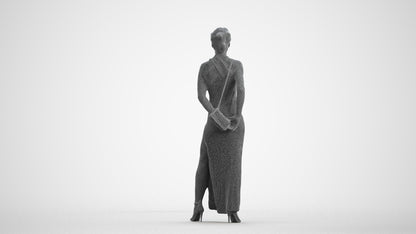 scanned 3D woman formal formalaffairs, photogrammetry people for Enscape and V-Ray, wireframe front view