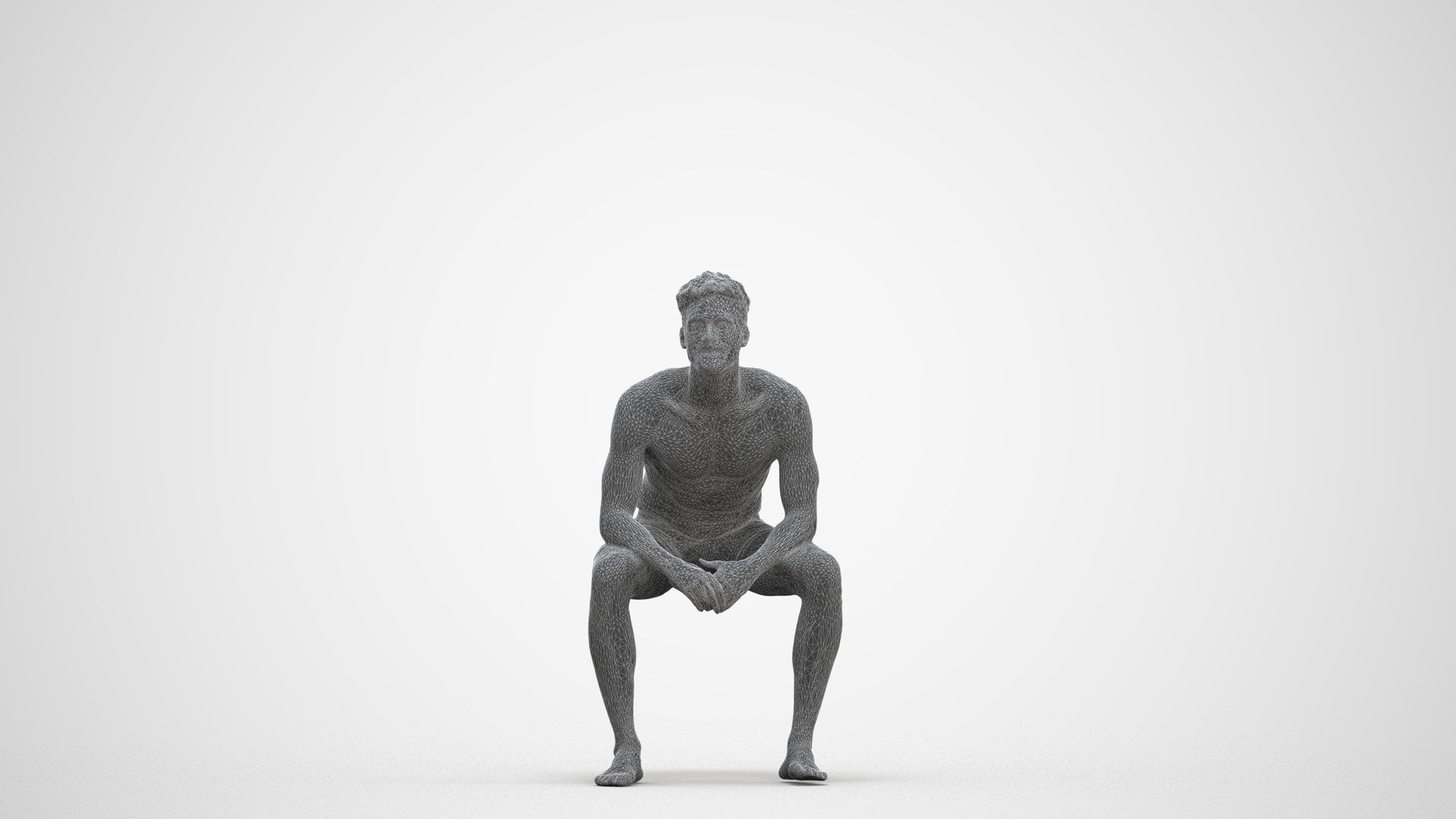 photogrammetry 3D man pool, realistic human model archviz FBX, three-quarter front view render