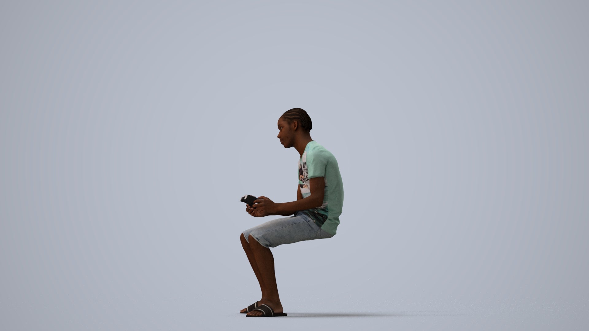 photogrammetry 3D boy casual kids, realistic human model archviz FBX, three-quarter view render