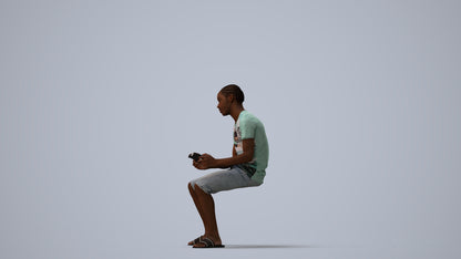photogrammetry 3D boy casual kids, realistic human model archviz FBX, three-quarter view render