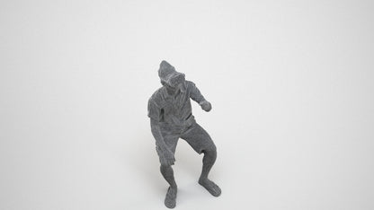 realistic 3D man casual sitting, scanned archviz people for Blender and 3ds Max, wireframe three-quarter view