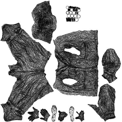 realistic 3D people man casual standing, render-ready for V-Ray and Corona, FBX OBJ, wireframe top-down view