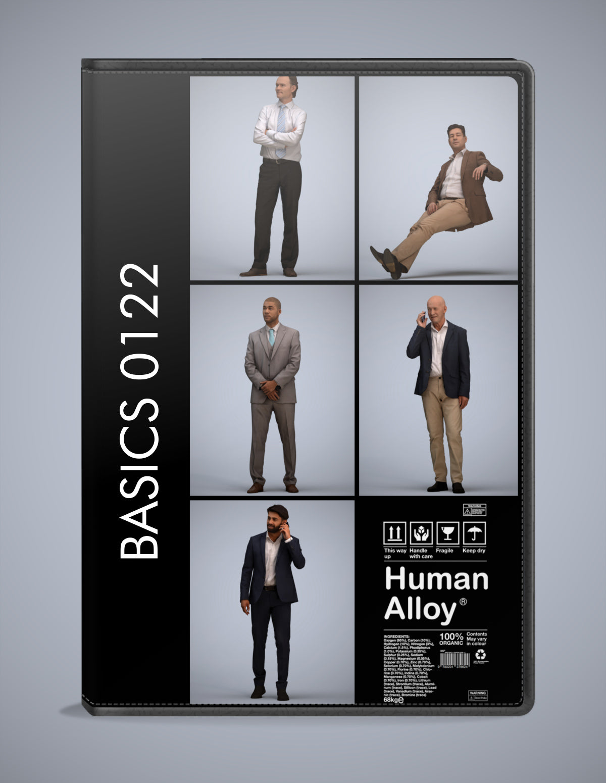 realistic 3D people business set, 5 render-ready models for V-Ray and Corona