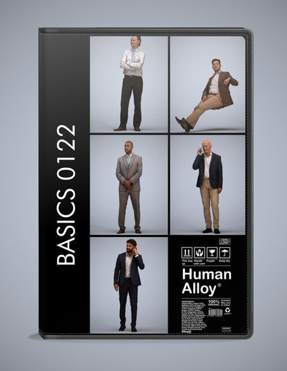 realistic 3D people business set, 5 render-ready models for V-Ray and Corona
