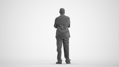 scanned 3D man medical, photogrammetry people for Enscape and V-Ray, wireframe front view