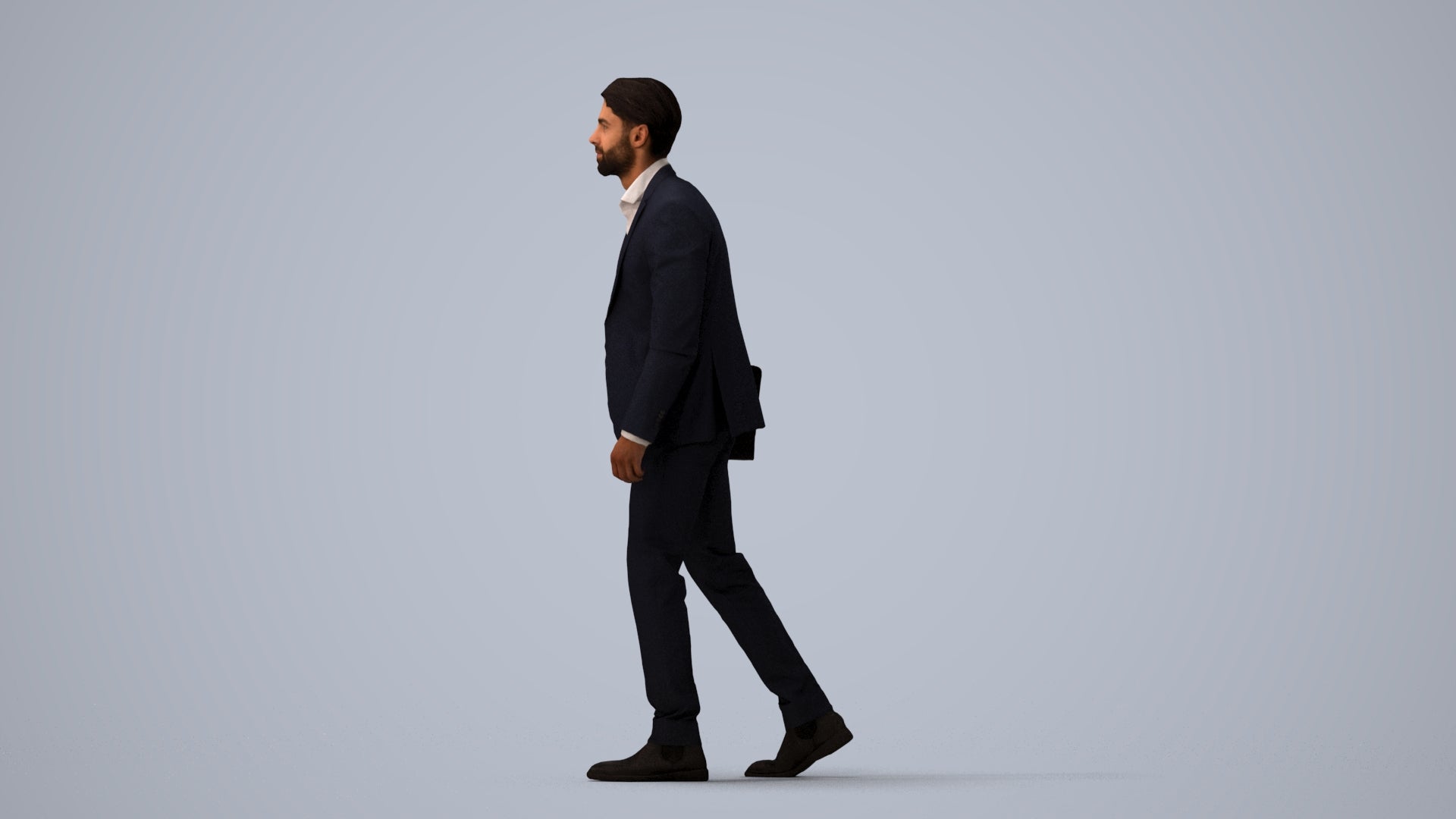 realistic 3D people man business, render-ready for V-Ray and Corona, FBX OBJ, three-quarter view render