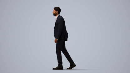 realistic 3D people man business, render-ready for V-Ray and Corona, FBX OBJ, three-quarter view render