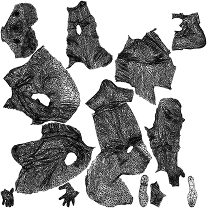 scanned 3D man casual sitting, photogrammetry people for Enscape and V-Ray, wireframe top-down view