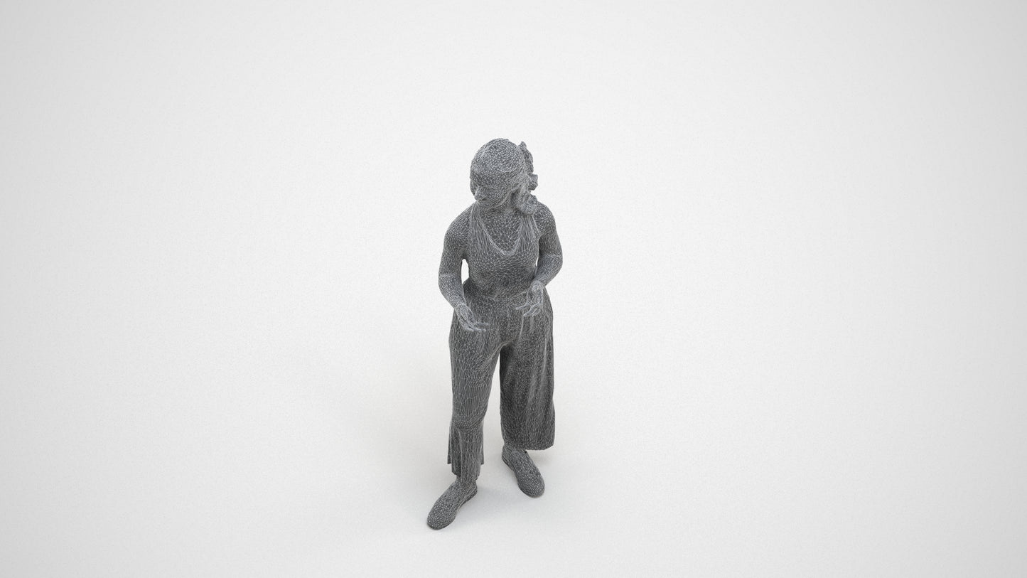 realistic 3D people girl casual kids, render-ready for V-Ray and Corona, FBX OBJ, wireframe three-quarter view