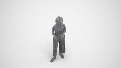 realistic 3D people girl casual kids, render-ready for V-Ray and Corona, FBX OBJ, wireframe three-quarter view