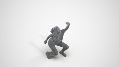 photogrammetry 3D woman sport, realistic human model archviz FBX, wireframe three-quarter view