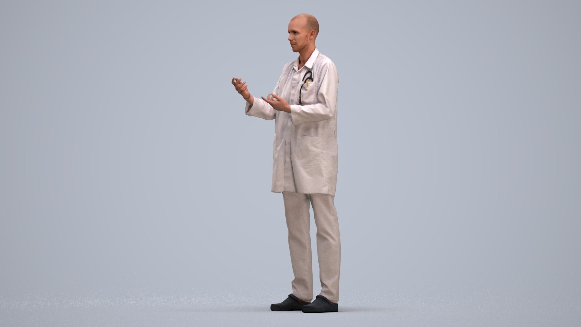 photogrammetry 3D man medical, realistic human model archviz FBX, standing pose render