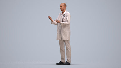 photogrammetry 3D man medical, realistic human model archviz FBX, standing pose render