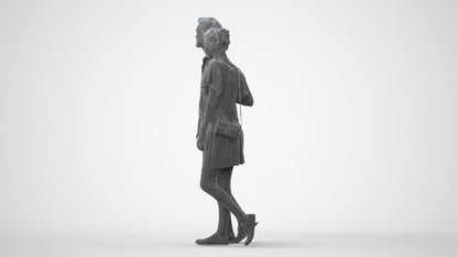 realistic 3D people woman casual couple, render-ready for V-Ray and Corona, FBX OBJ, square thumbnail