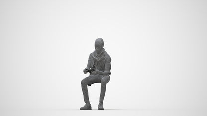 3D people model boy kids, scanned human for 3ds Max rendering, wireframe back view