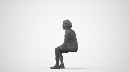 3D human model man business sitting, photogrammetry scanned person for archviz, square thumbnail