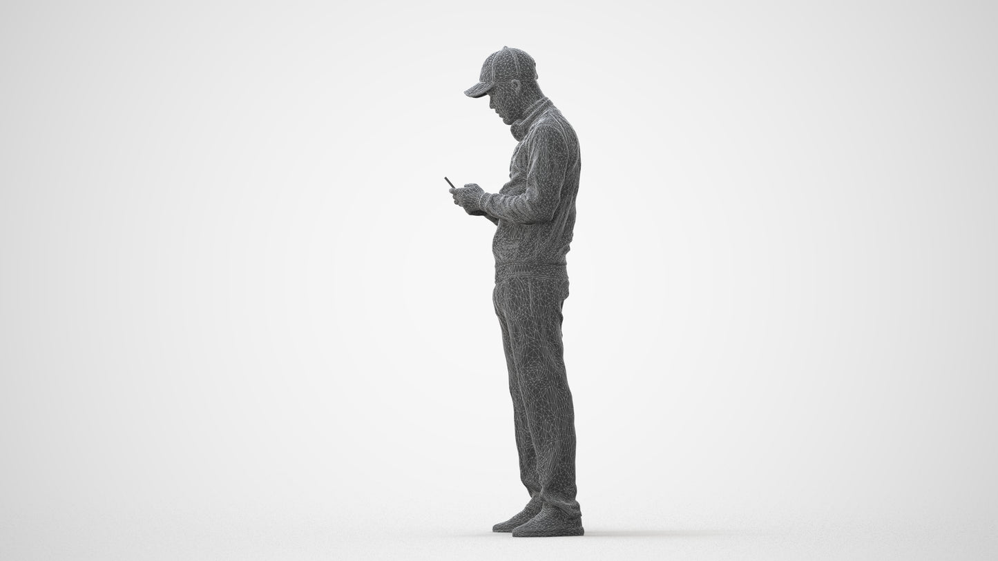 3D human model man sport standing, photogrammetry scanned person for archviz, square thumbnail