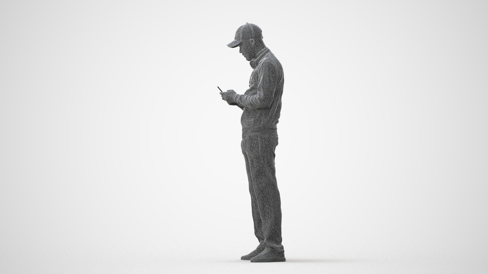 3D human model man sport standing, photogrammetry scanned person for archviz, square thumbnail