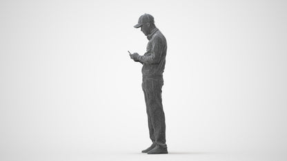 3D human model man sport standing, photogrammetry scanned person for archviz, square thumbnail