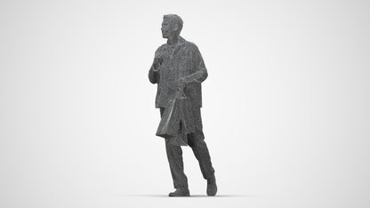 realistic 3D human man casual shopping, archviz people FBX OBJ for Blender, wireframe back view