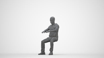 realistic 3D people man casual business, render-ready for V-Ray and Corona, FBX OBJ, wireframe back view