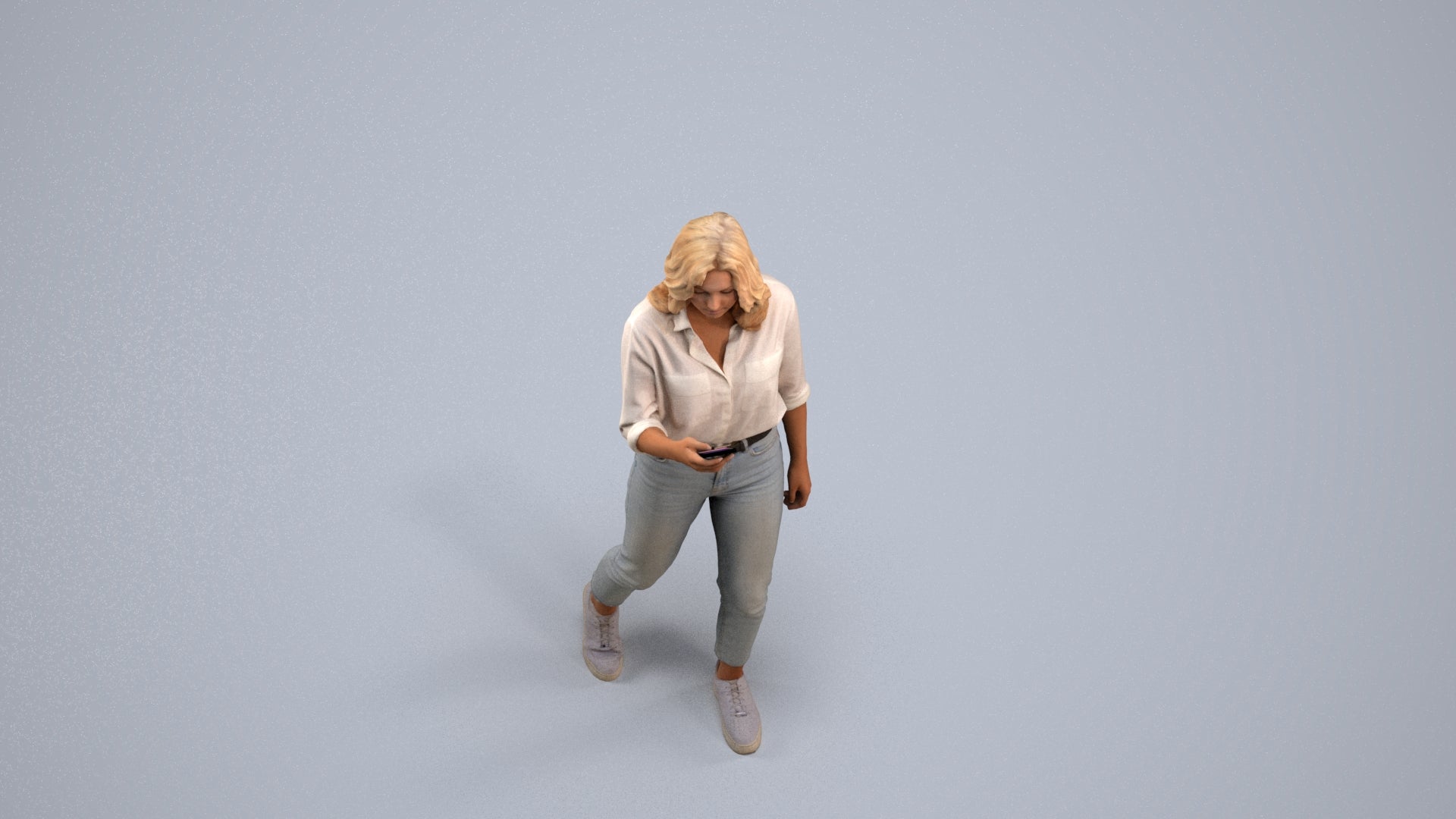 scanned 3D woman casual walking, photogrammetry people for Enscape and V-Ray, back view render