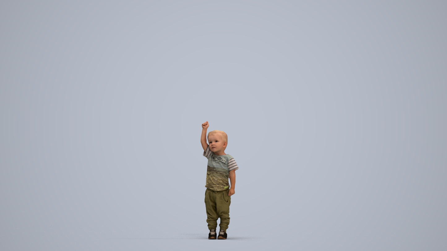 realistic 3D people boy casual kids, render-ready for V-Ray and Corona, FBX OBJ, standing pose render