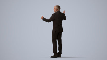 realistic 3D people man business, render-ready for V-Ray and Corona, FBX OBJ, three-quarter view render