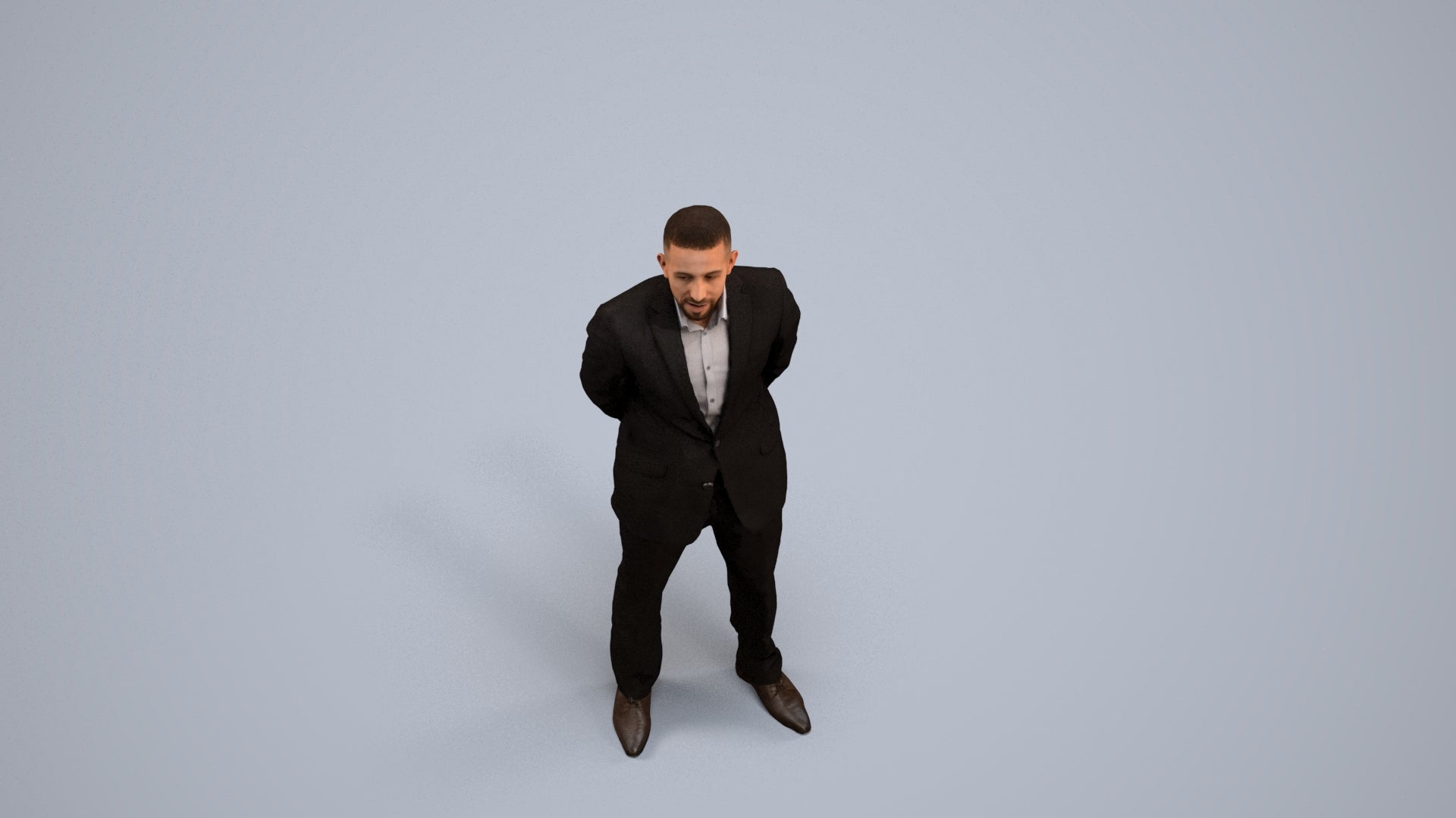 3D scanned man business, photorealistic archviz people for Enscape and SketchUp, back view render
