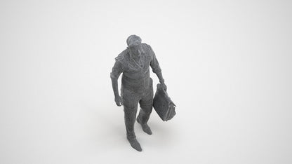 realistic 3D people man business walking, render-ready for V-Ray and Corona, FBX OBJ, wireframe three-quarter view
